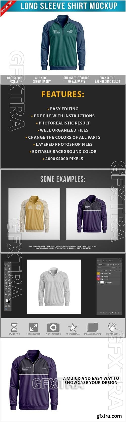 Long Sleeve Shirt Mockup WQYK9C8