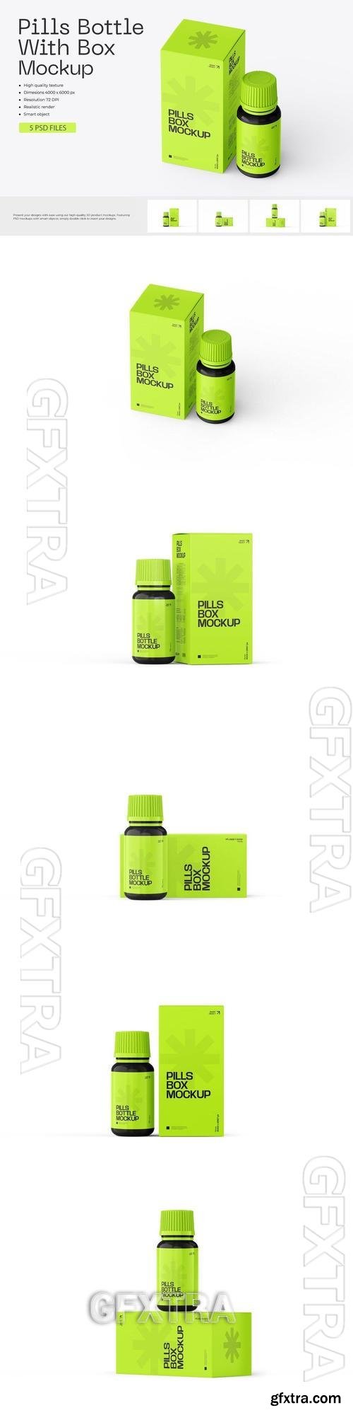 Supplement Bottle With Box PSD Mockup FDW9DZ7