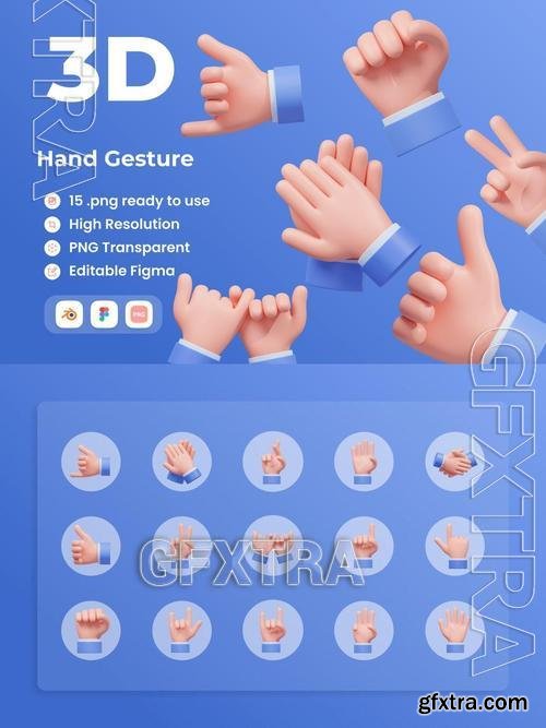 Hand Gestur - 3D Illustratation 2VWADKP Hand Gestur - 3D Illustratation 2VWADKP