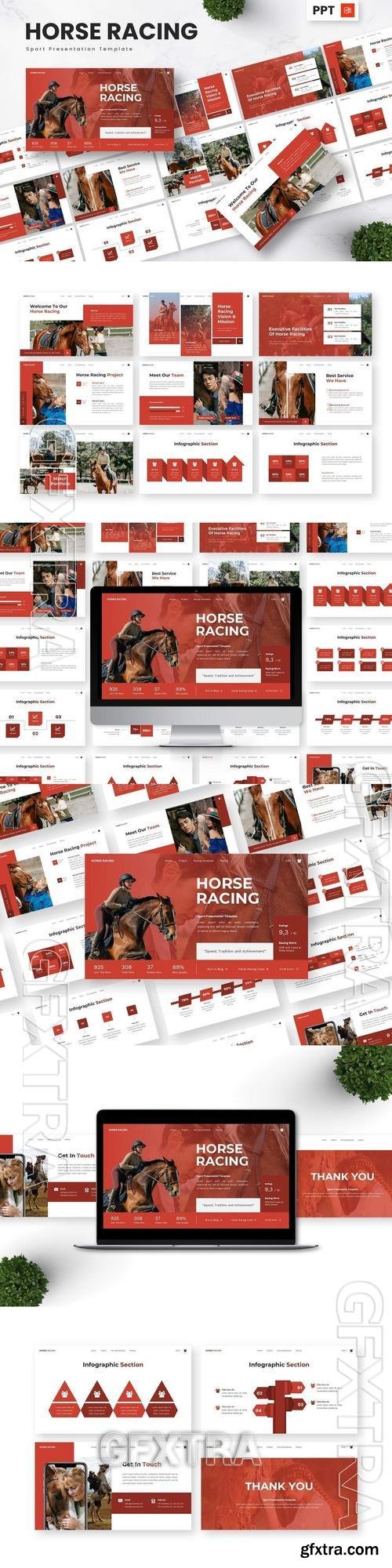 Horse Racing - Sport Powerpoint Templates KZBGYCM