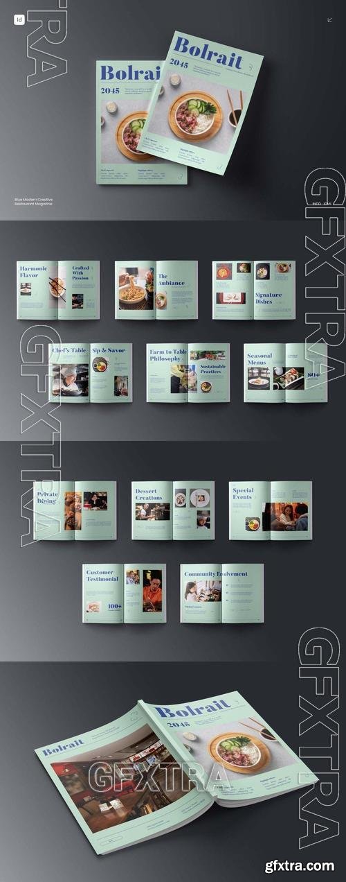 Blue Modern Creative Restaurant Magazine 003 PJXSF36