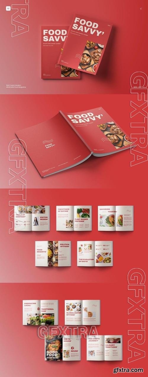 Red Cream Modern Minimalist Food Magazine | 005 QET8YZ6