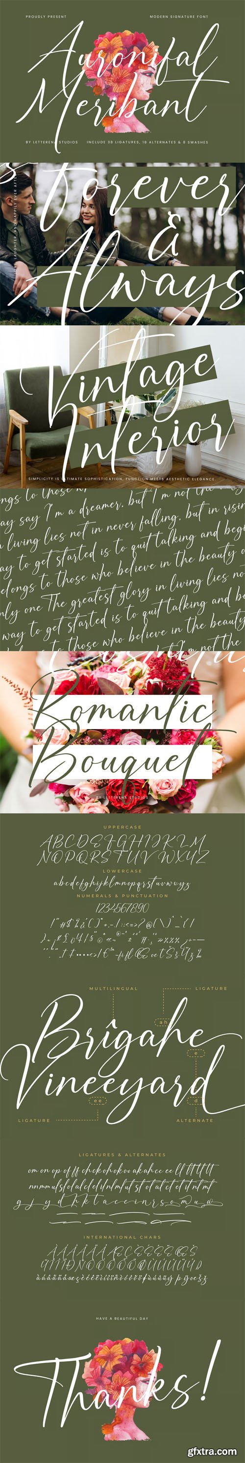 Auronifal Meribant - Modern Signature Font Auronifal Meribant - Modern Signature Font