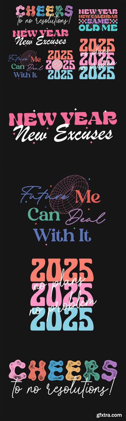 New Year 2025 Sublimation Bundle - Vector Design Templates New Year 2025 Sublimation Bundle - Vector Design Templates