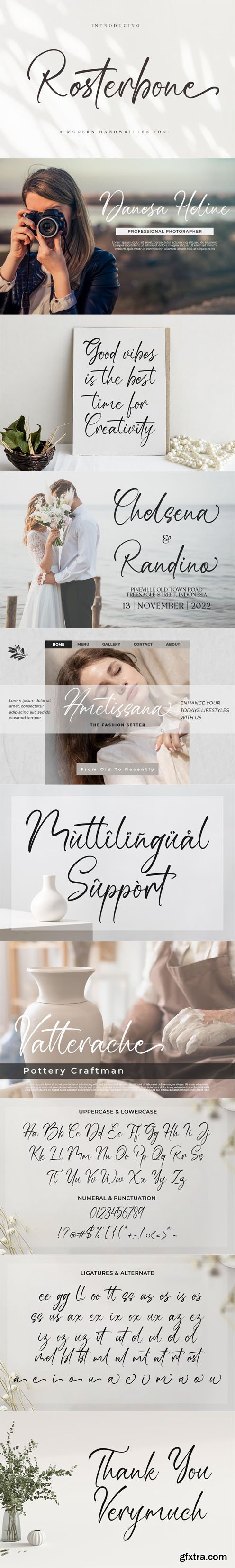Rosterbone - Modern Handwritten Signature Font Rosterbone - Modern Handwritten Signature Font