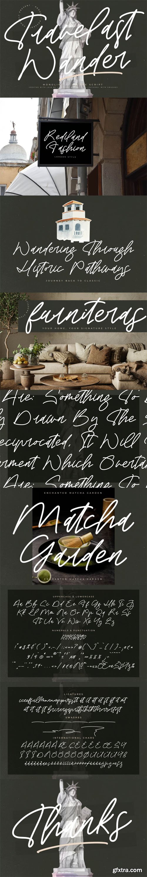 Travelast Wander - Monoline Signature Script Font Travelast Wander - Monoline Signature Script Font