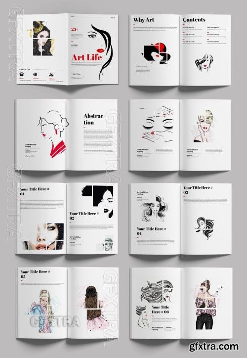 Art Exhibition Template Catalog Design Layout 762606424