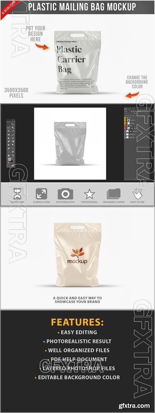 Plastic Mailing Bag with Handle Mockup ZZ5H2JJ Plastic Mailing Bag with Handle Mockup ZZ5H2JJ