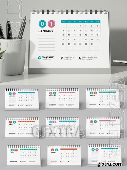 Modern 2025 Desk Calendar Design 8C7TWSR