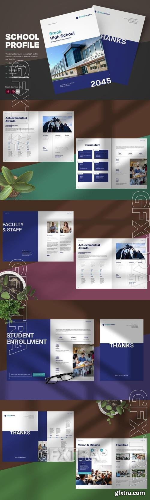 Blue Modern School Profile J3L5UCA