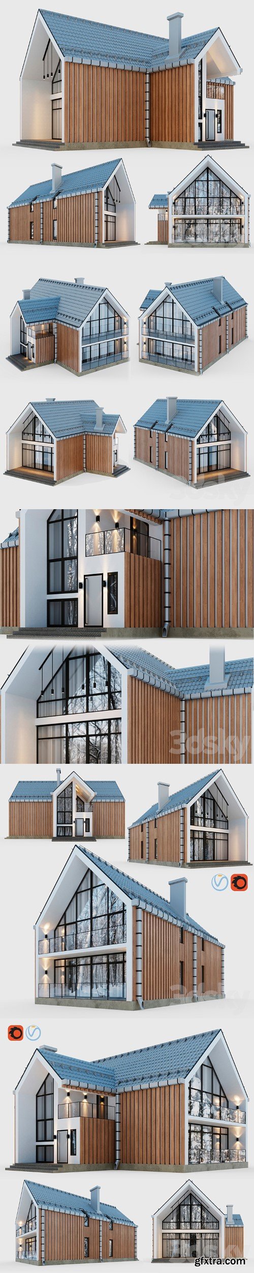 Barnhouse with terraces and balconies