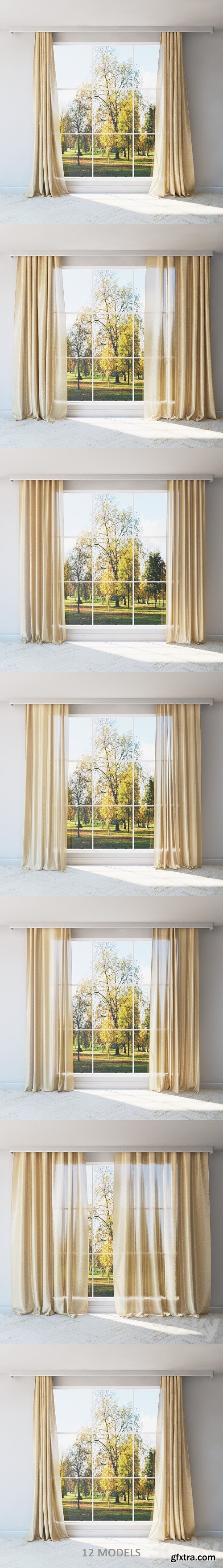 Curtains. A set of 12 models