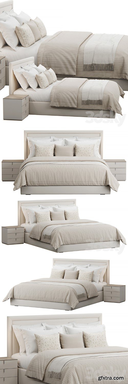 Rectangular Upholstered Headboard Bed