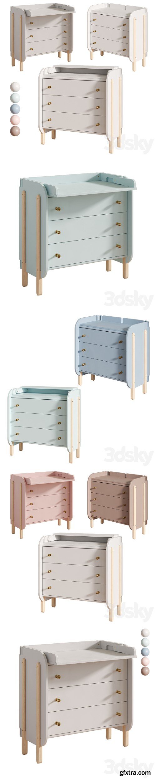Baby Chipak Chest of drawers with changing board