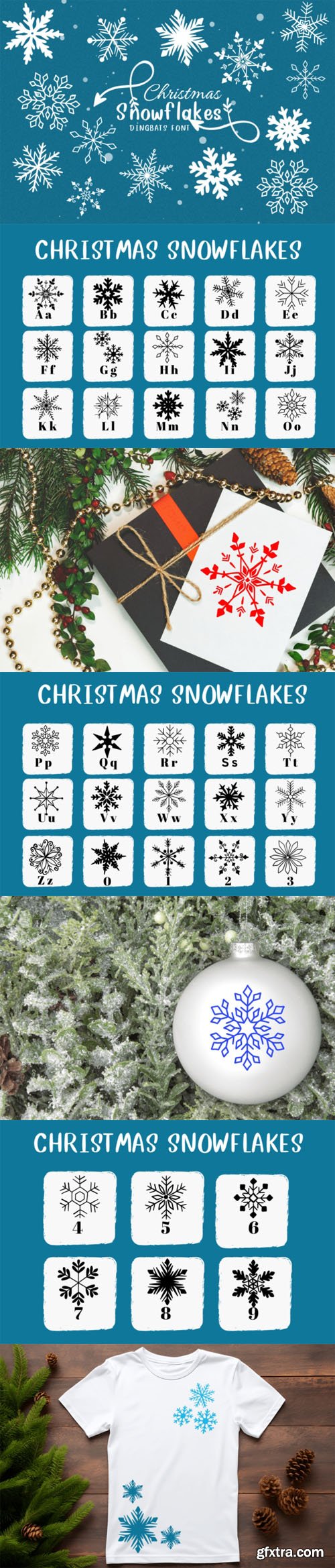Christmas Snowflakes - Dingbats Font Christmas Snowflakes - Dingbats Font
