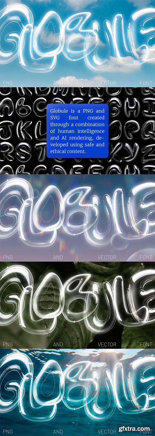 Globule SVG Font - 3D Bubble Glyphs