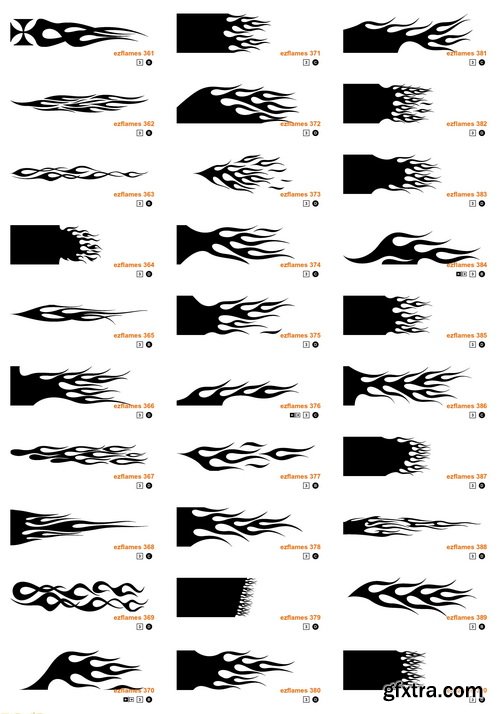 EZ Flames 3xCD, 740 Vector Flames