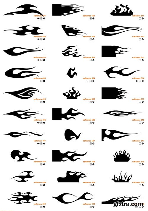 EZ Flames 3xCD, 740 Vector Flames