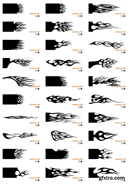 EZ Flames 3xCD, 740 Vector Flames