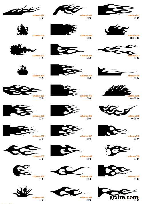EZ Flames 3xCD, 740 Vector Flames