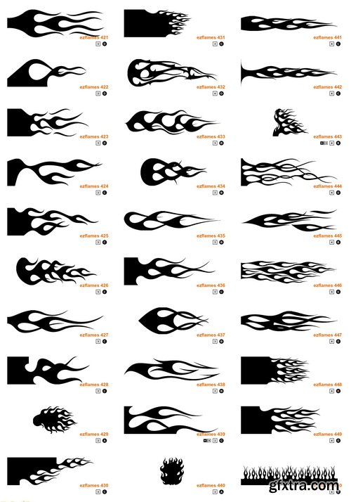 EZ Flames 3xCD, 740 Vector Flames