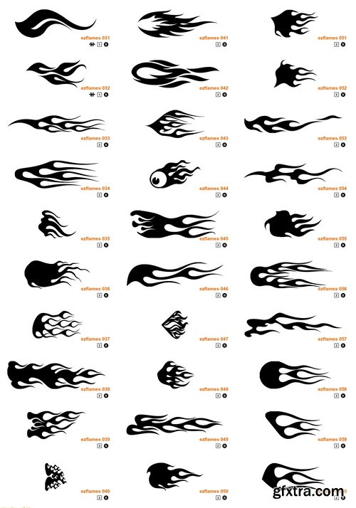 EZ Flames 3xCD, 740 Vector Flames