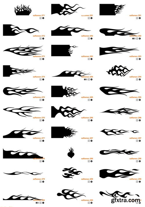 EZ Flames 3xCD, 740 Vector Flames