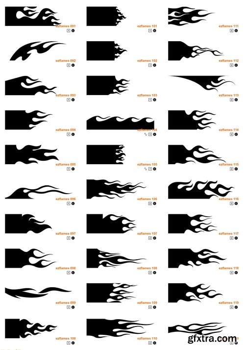 EZ Flames 3xCD, 740 Vector Flames
