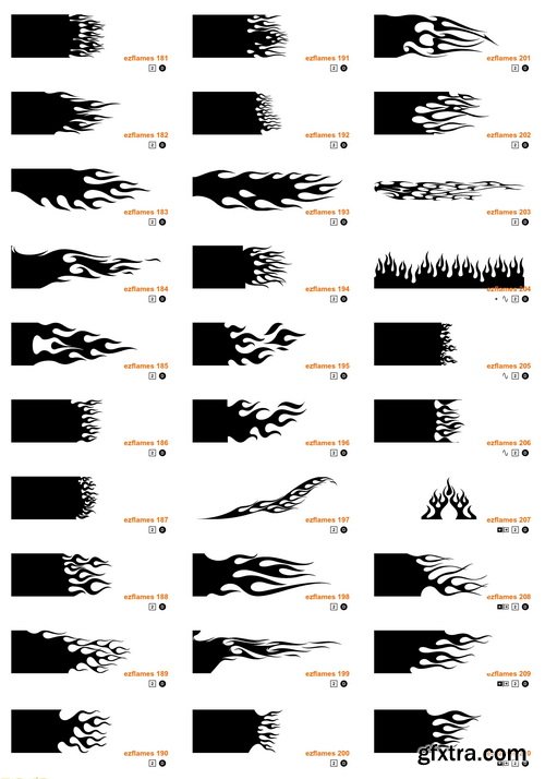 EZ Flames 3xCD, 740 Vector Flames