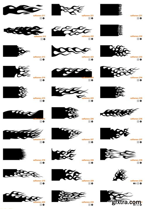 EZ Flames 3xCD, 740 Vector Flames