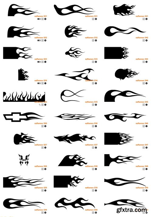 EZ Flames 3xCD, 740 Vector Flames