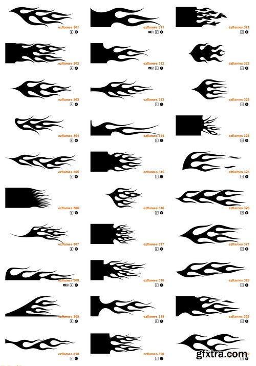 EZ Flames 3xCD, 740 Vector Flames