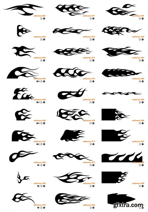 EZ Flames 3xCD, 740 Vector Flames