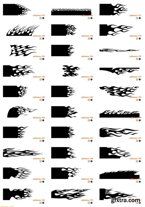 EZ Flames 3xCD, 740 Vector Flames