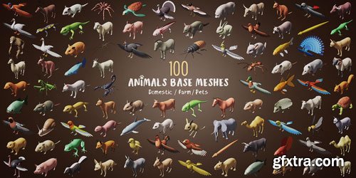 Blendermarket - 100 Animals Base Meshes Blendermarket - 100 Animals Base Meshes