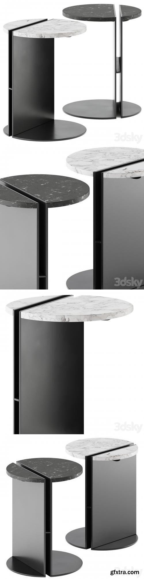 Maami Home HALF CALACATTA VIOLA Marble Side Tables