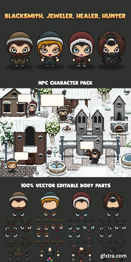 Craftpix - Blacksmith, Jeweler, Healer, Hunter NPC Characters Craftpix - Blacksmith, Jeweler, Healer, Hunter NPC Characters