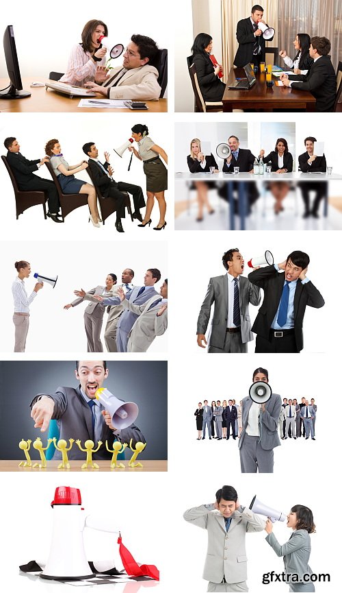 Business Team with Megaphone 2, 27xJPG