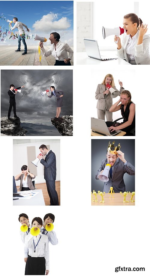 Business Team with Megaphone 2, 27xJPG