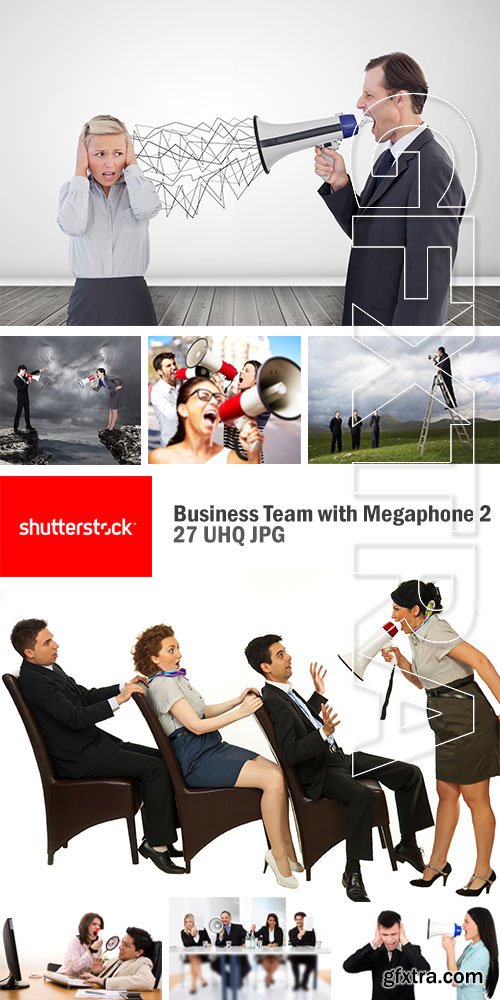 Business Team with Megaphone 2, 27xJPG