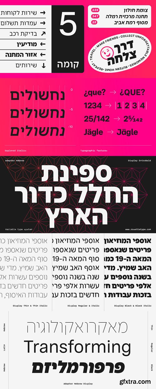 Rosetta Type - Adapter Hebrew