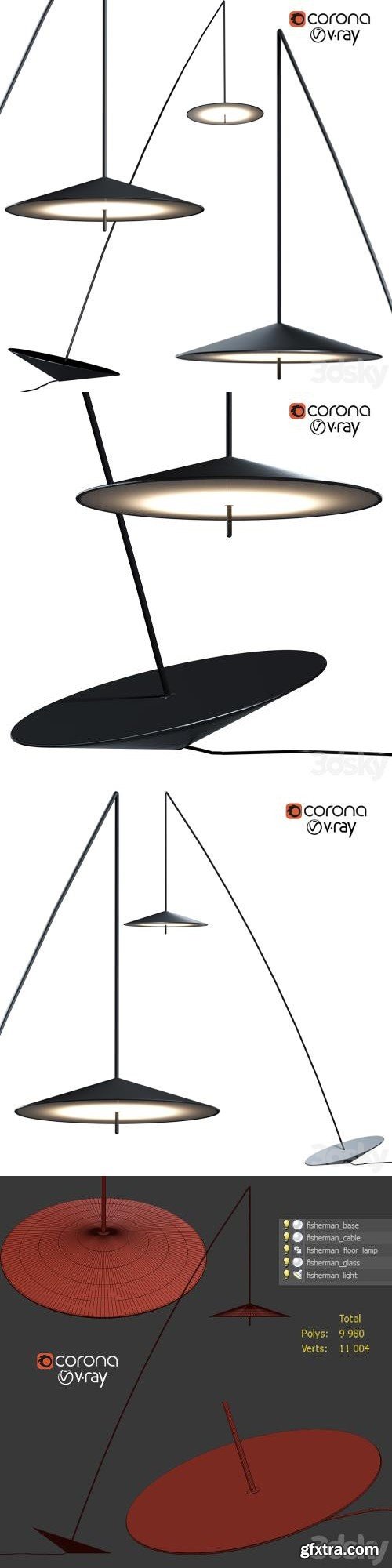 STEEL FISHERMAN PENDANT FLOOR LAMP