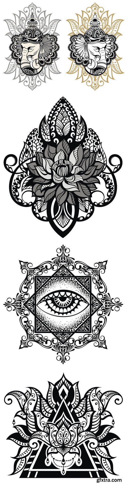 Design elements vector set, tattoo designs 3