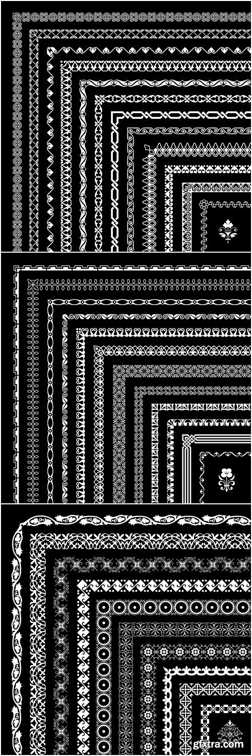 Designer elements vector set, frames, ribbons, borders, labels, corners, ornament 3