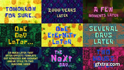 Videohive - Cartoon Time Cards - 46675373 Videohive - Cartoon Time Cards - 46675373