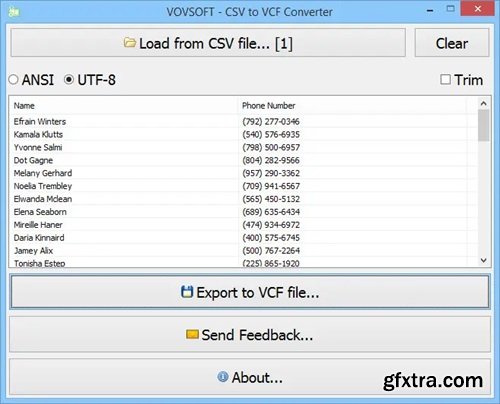 VovSoft CSV to VCF Converter 3.3