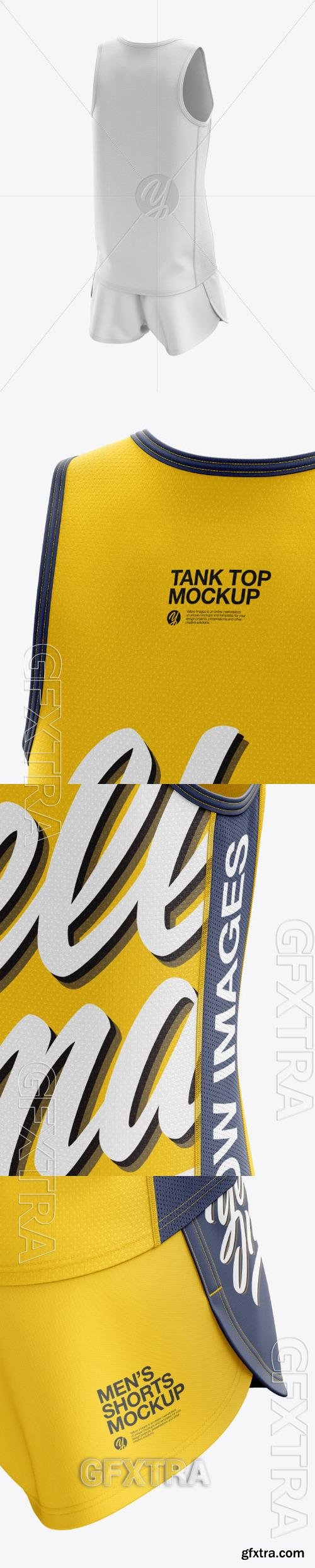 Mens Running Kit mockup (Back Half Side View) 48907 Mens Running Kit mockup (Back Half Side View) 48907