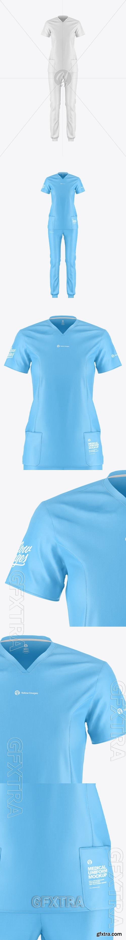 Womens Medical Uniform Mockup - Front View 92777