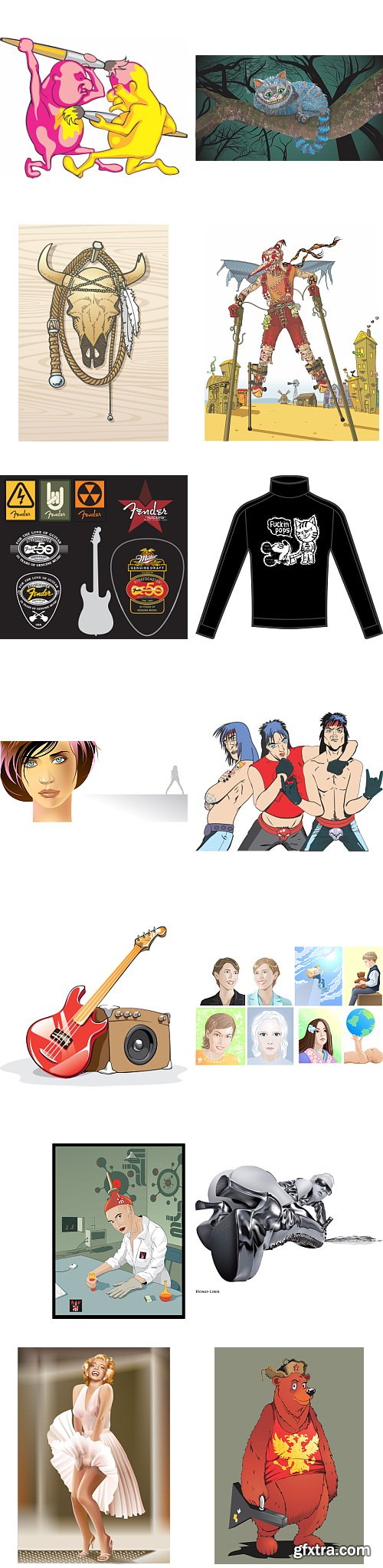 Interesting 81 Vector Works from Russian Designers in AI&amp;CDR