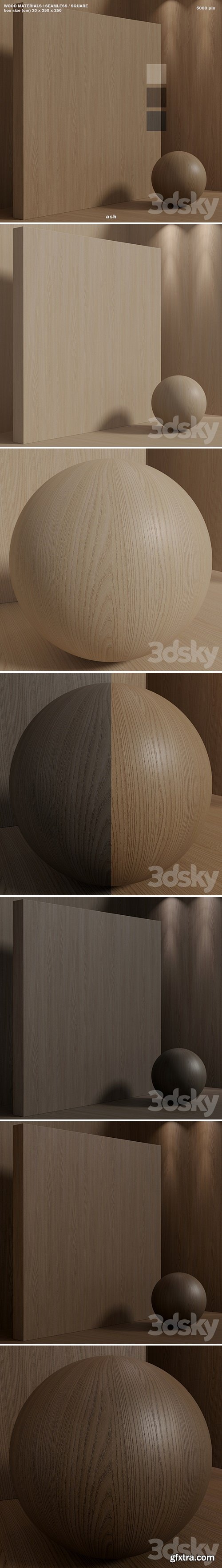 Material wood (seamless) ash - set 150